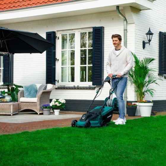 VONROC Rasenmäher Elektro mit Kabel | 1300W - 32cm Schnittbreite - einstellbare Schnitthöhe 30-70MM