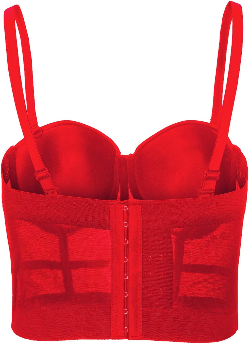 Damen Korsett Bustier BH Dessous Tank Top Trägertop Crop Top Corsage Schlanke Weste, Rot S