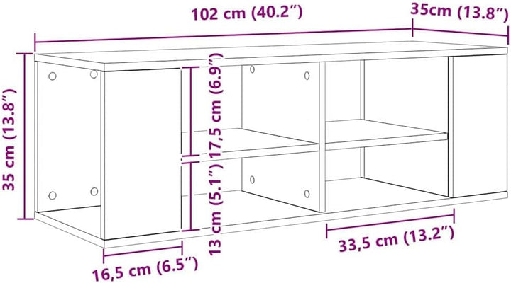 vidaXL Wand-TV-Schrank aus altem Holz in Braun, 102 x 35 cm, stylisches modernes Design, grosszügige