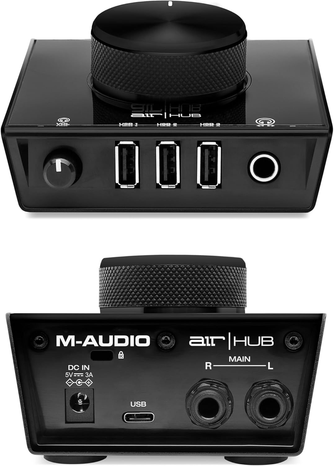 M-Audio AIR|HUB - USB / USB-C Desktop Monitoring Interface mit integriertem 3-Port Hub und Software