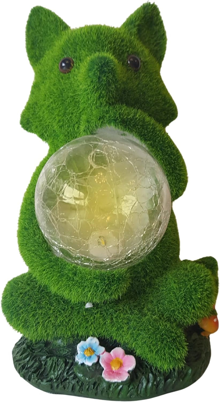TIN DREAMS FACTORY Garten Solarlampen für Aussen, Gartenzwerg Figuren, Fuchs Gartendeko für Draussen