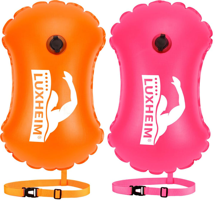 2 Pack Schwimmen Boje Schleppschwimmer für Open Water Schwimmen gut sichtbar Schwimmer Dry Bag wasse
