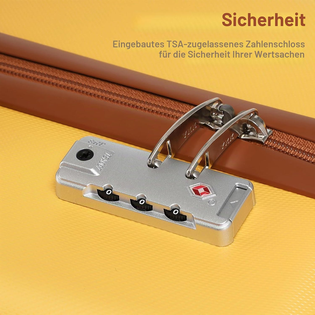 KONO Koffer Trolley Gross Hartschalenkoffer Reisekofferset Koffer Kofferset Gepäck Rollkoffer Schlos