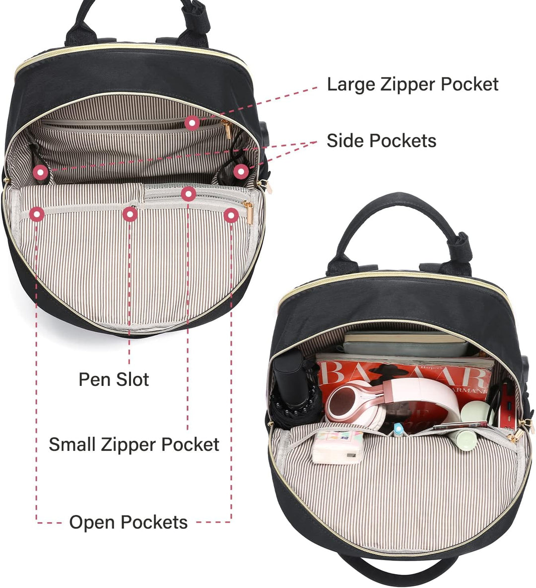 LOVEVOOK Rucksack Damen, 15,6 Zoll Laptop Rucksack Schulrucksack Mädchen Teenager mit Laptopfach, Wa