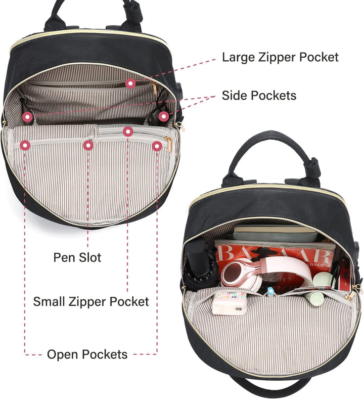 LOVEVOOK Rucksack Damen, 15,6 Zoll Laptop Rucksack Schulrucksack Mädchen Teenager mit Laptopfach, Wa