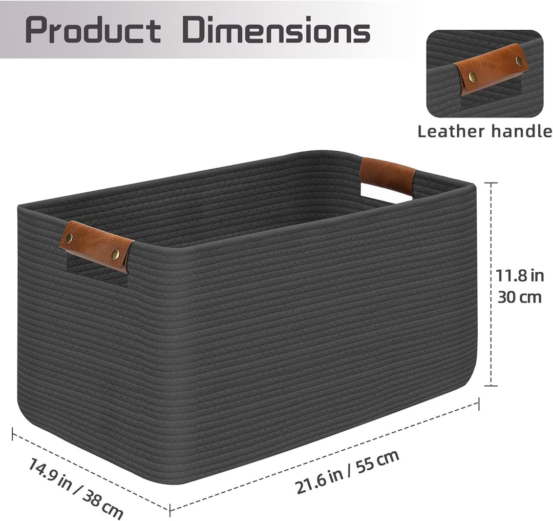 Goodheim Grosser faltbarer Wäschekorb, Wäschekorb für Decke, Spielzeug, Handtücher, gewebte Körbe zu