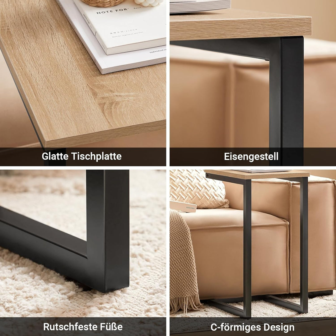SoBuy FBT44-HG Betttisch Beistelltisch Kaffeetisch Sofatisch Laptoptisch Pflegetisch Hellgrau BHT ca