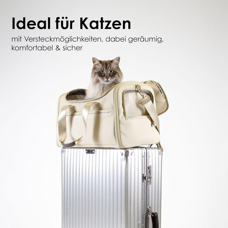 LucyBalu® Designer Katzentransporttasche | Tragetasche für Katzen mit Fenster | Katzentasche zum Kat