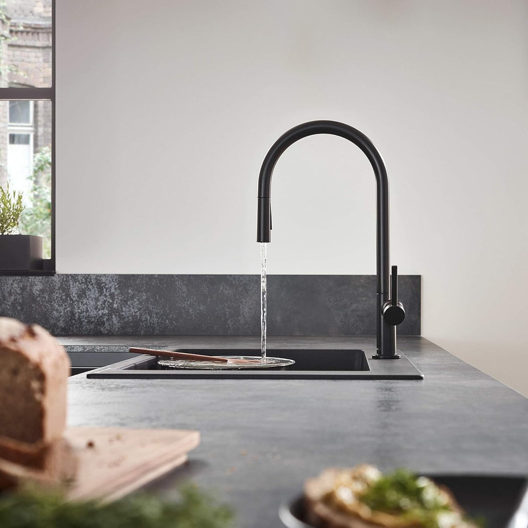 hansgrohe Küchenarmatur Talis M54 (Wasserhahn Küche, 360° schwenkbar, ausziehbare Brause mit 2 Strah