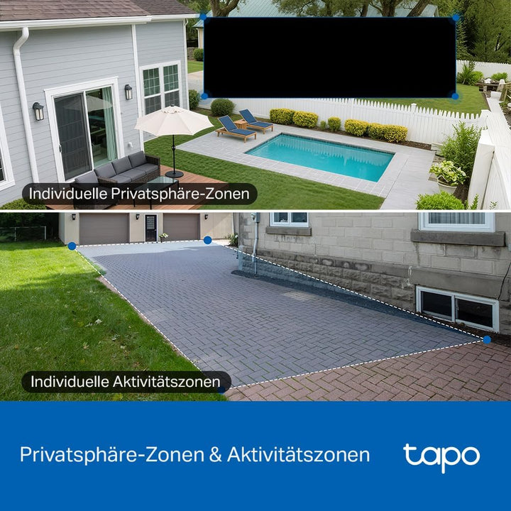 Tapo C575D 4K Überwachungskamera Aussen mit Dual-Objektiv, 170° Ultraweitwinkel, 8mm Teleobjektiv, P