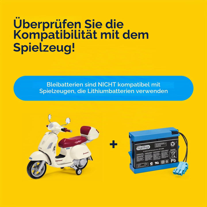 Peg Perego - Batterie, 12 V 12V, 4.5 Ah, 12V, 4.5 Ah