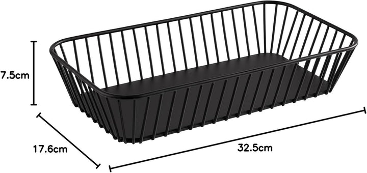 APS 30417 GN 1/3 Korb "URBAN", Metall, schwarz, mit Antirutsch-Füsschen, 32,5 x 17,6 cm, Höhe 7,5 cm