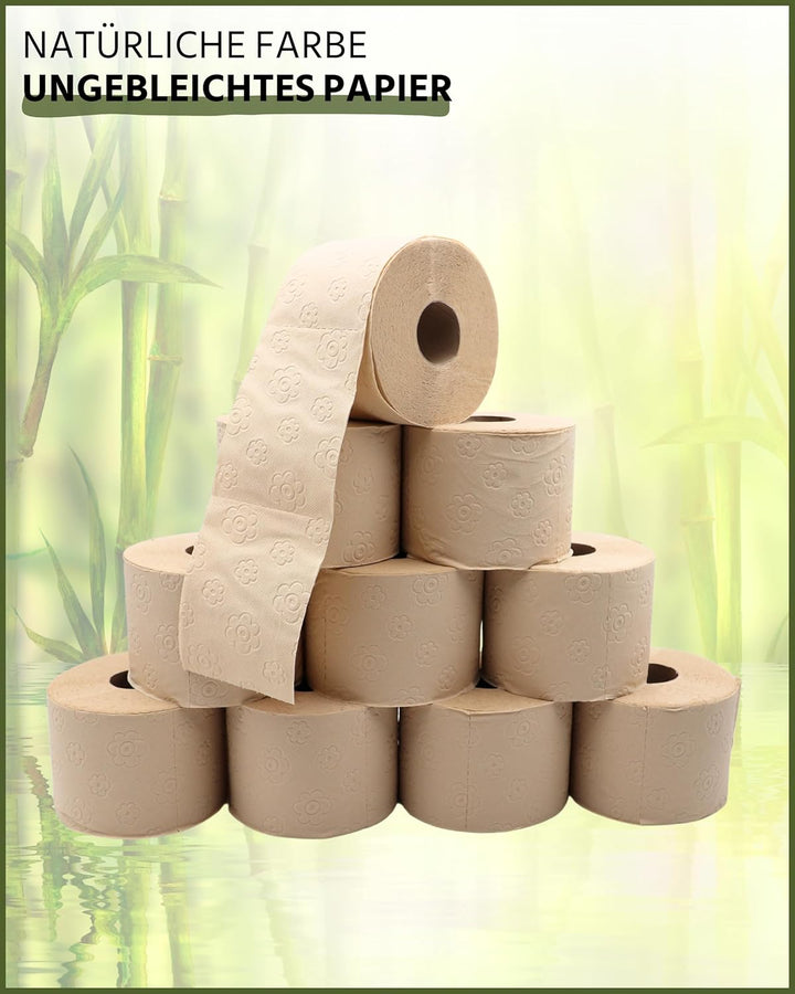 oecolife Toilettenpapier Box BAMBUS, 3-lagig, 27 Rollen á 250 Blatt, Grosspackung, superweich, plast