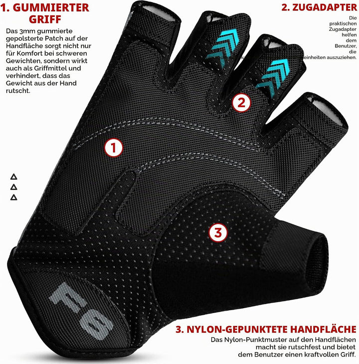 RDX Fitness Handschuhe Damen Herren, Gewichtheben Trainingshandschuhe Krafttraining, rutschfest Gym
