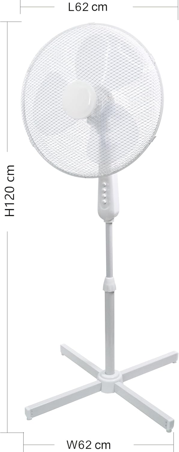 aro Standventilator SF3619C, Metall/Kunststoff, Ø 36 cm, 50 W, 3 Geschwindigkeiten, Oszillationsfunk