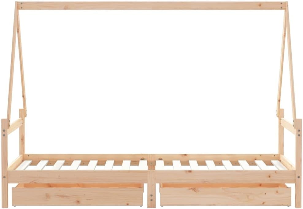 Festnight Hausbett 90x200 cm mit Schubladen ohne Matratze, Kinderbett mit Schubladen, Kinder Haus Be