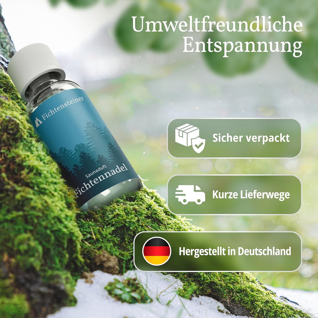 Saunaaufguss Fichtennadel, 100ml, Sauna Aufgussmittel, sehr ergiebig, für bis zu 100 Aufgüsse, Sauna