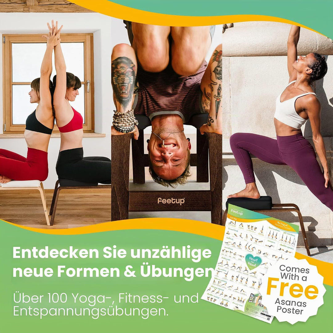 FeetUp Trainer The Original - Yoga kopfstandhocker, Yoga Inversion Bank, Simply and Safely Reverse.