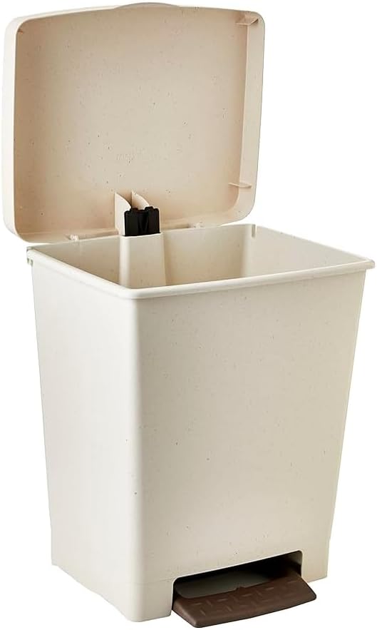 TATAY Cubik Mülleimer mit Pedal 21L | Mattes Finish | Innen und Aussen | Für 20–30L Beutel | BPA-fre