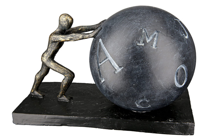 Casablanca modernes Design GILDE Dko Skulptur Buchstaben Ball - Wissen und Fantasie - Kunstharz anth