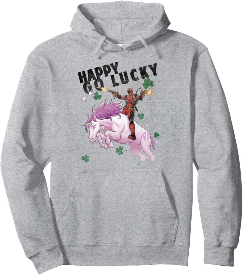 Marvel Deadpool Happy Go Lucky Unicorn Pullover Hoodie