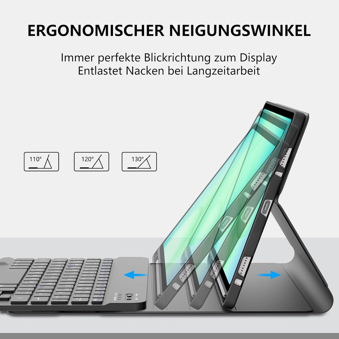 Hülle mit Tastatur für Samsung Galaxy Tab A11+ 11" & A9+ 11" (2025/2023), SchutzHülle, Deutscher QWE