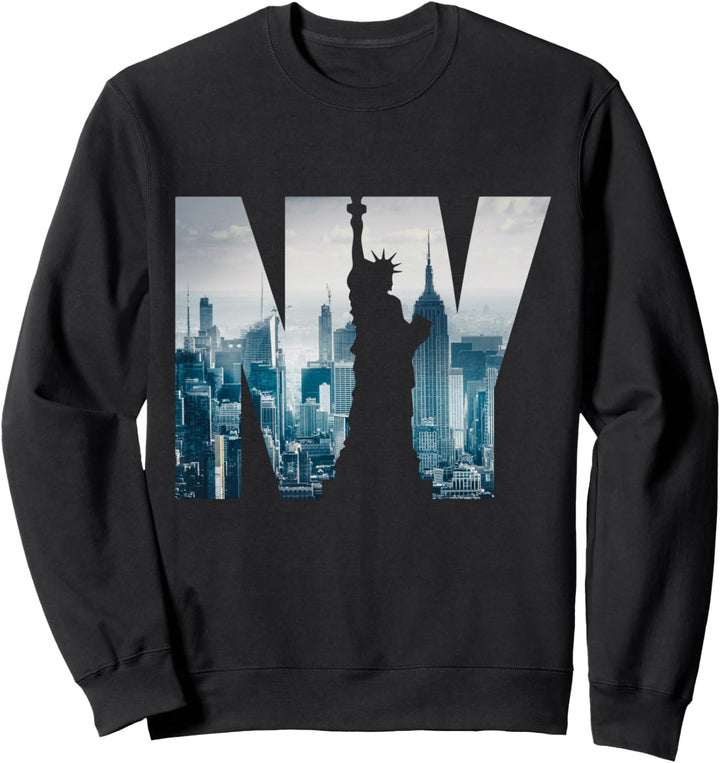 Kapuzenpullover mit Aufschrift "I Love New York" mit Reissverschluss, coole Skyline von New York Cit