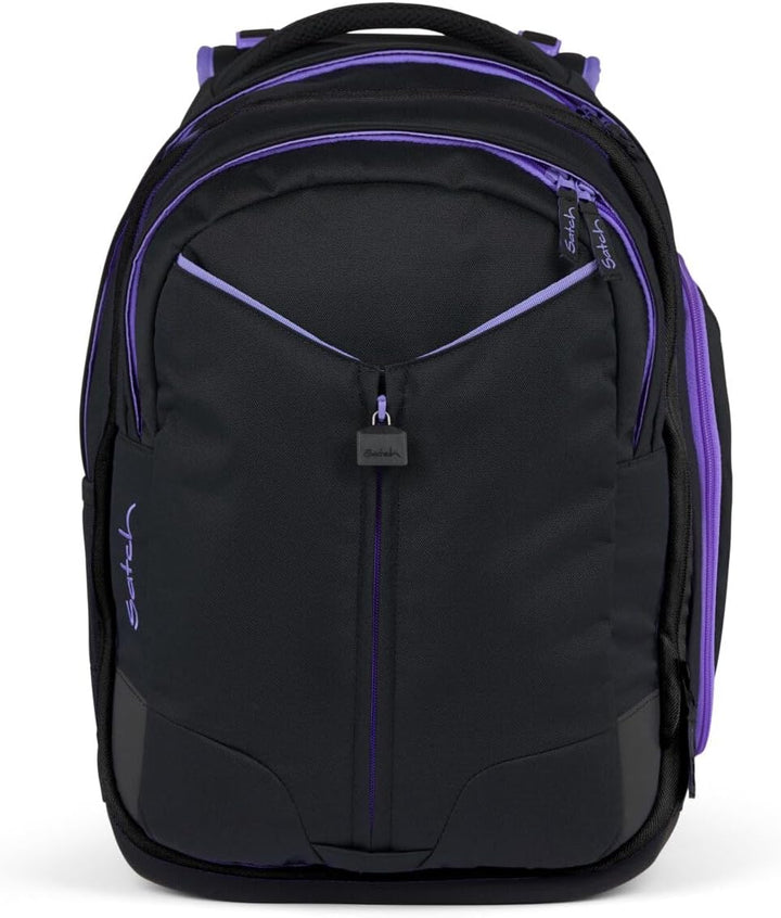 Satch Match Schulrucksack Set 3tlg. (Purple Phantom) inkl. Schlamperbox und Sporttasche, Purple Phan