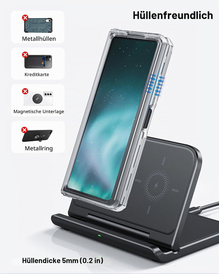 Faltbar Induktive Ladestation für Samsung Z Fold 8/8 Ultra, SwanScout 503S
