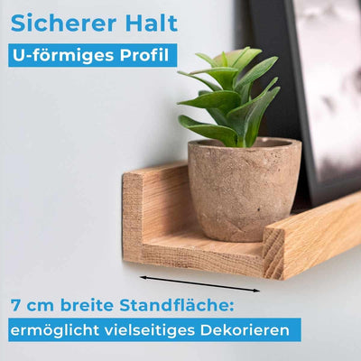 PHOTOLINI Wandregal stabiles MDF-Holz Weiss 70 cm, Schweberegal, 2er Set, modernes Design, Bilderlei