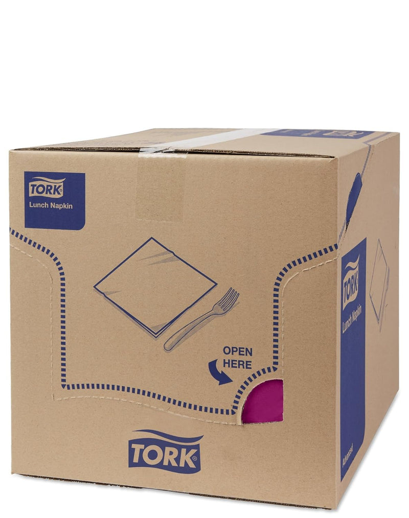 Tork 477865 Soft Lunch Servietten Violett / 3lagige, saugfähige Papierservietten / Vielfältig verwen