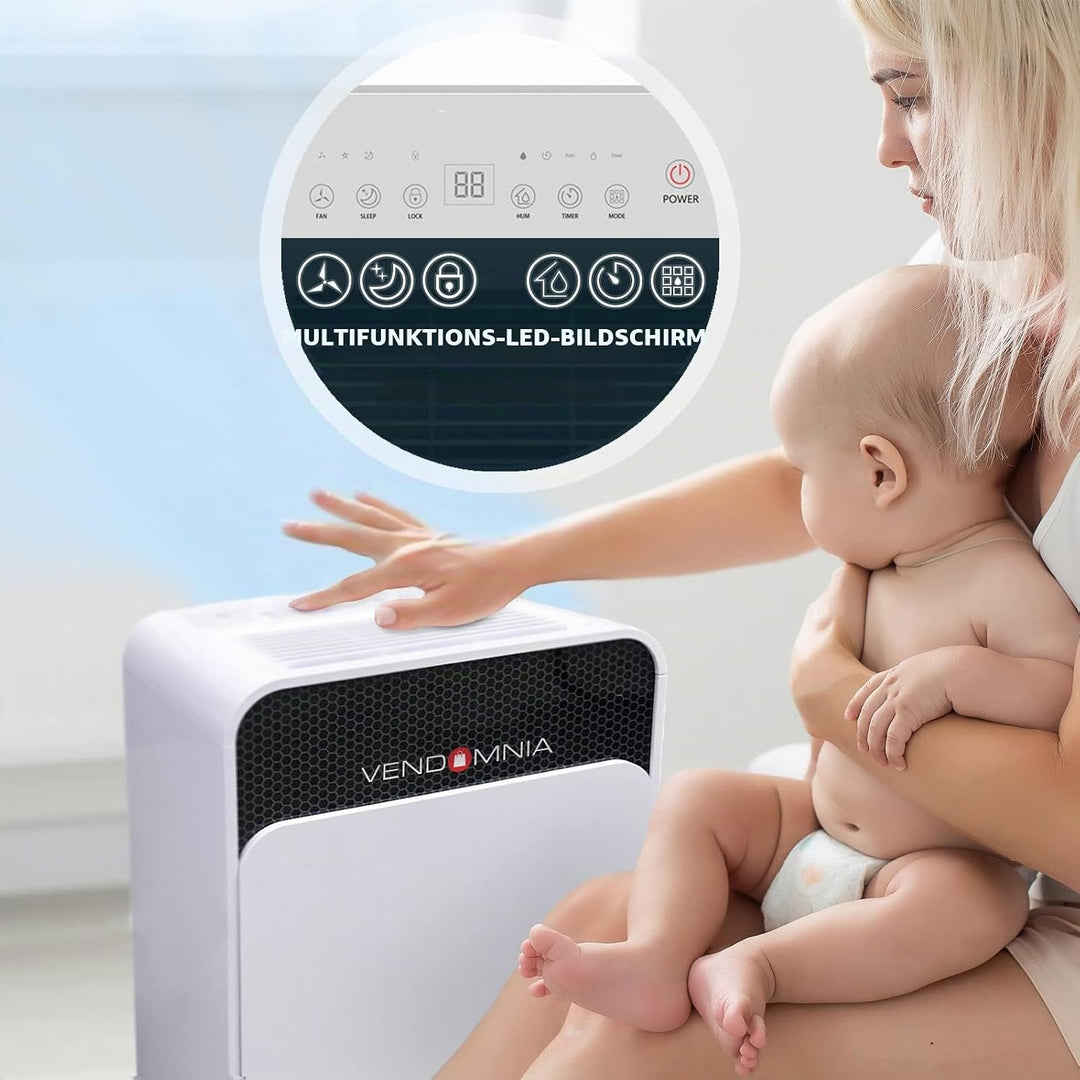 Luftentfeuchter - 16L/Tag, 2L Behälter 30 m² elektrisch Digitalanzeige Timer Wäschetrocknung Auto-Mo