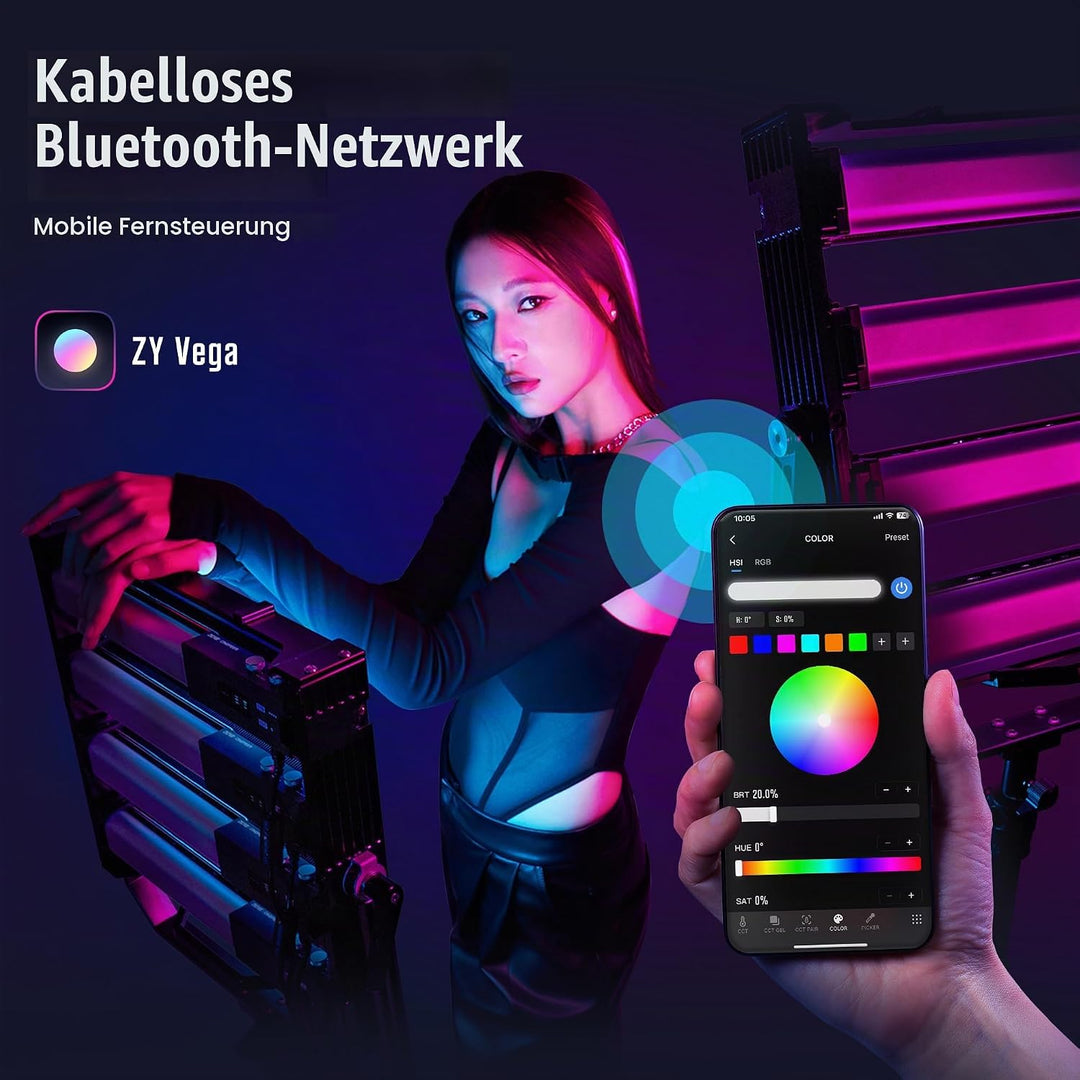 ZHIYUN CINEPEER C100 Combo 100W RGB Lichtstab, APP-Steuerung Videoleuchte Handgehalten 2700K-6500K C