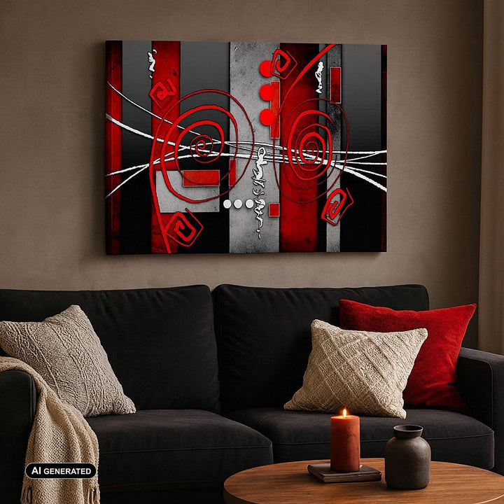 Bilder auf Leinwand 100x70cm Leinwandbild Grafik geometrische figuren kreis Gross Wanddeko Bild Schl