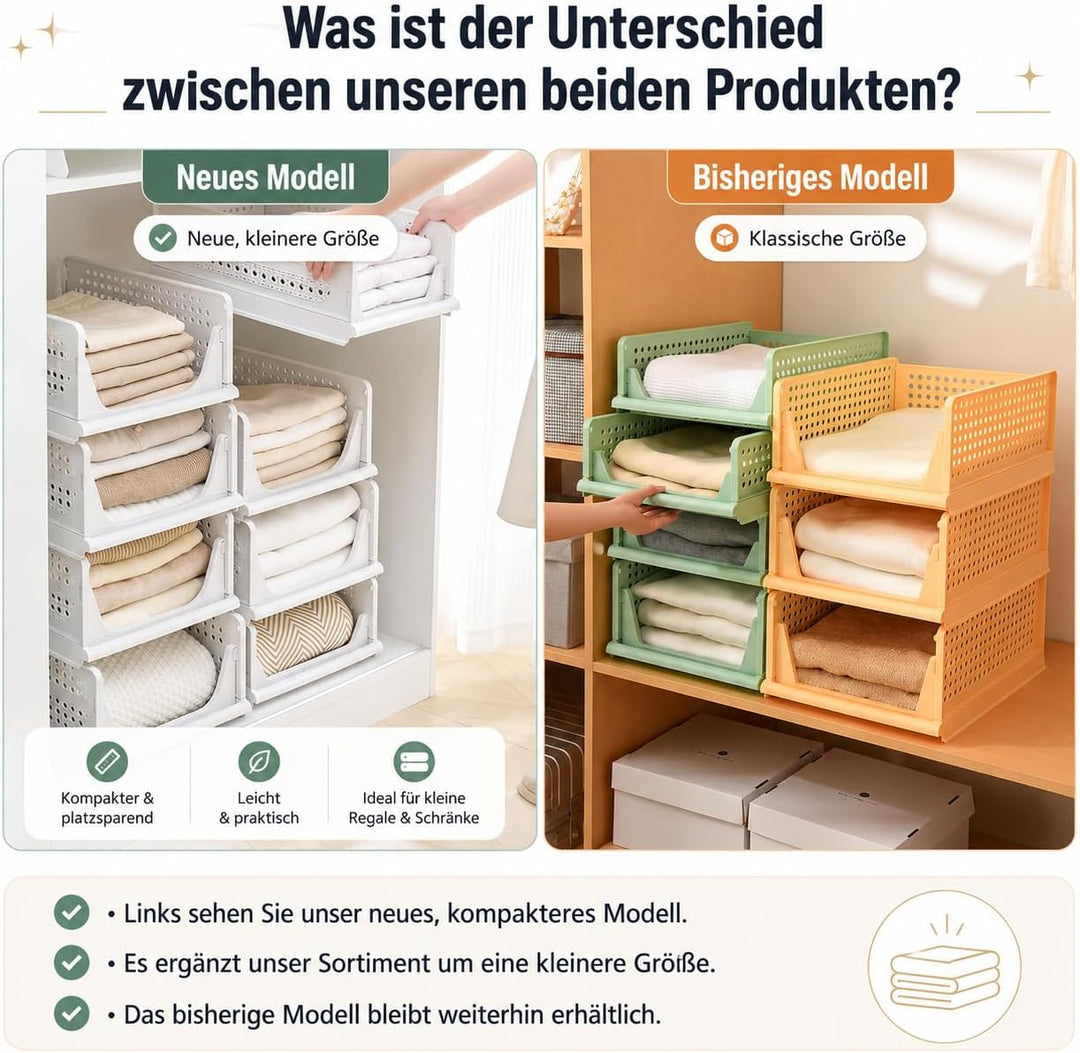 RMAN Kleiderschrank Organizer 3er Set Stapelbare Aufbewahrungsboxen Kunststoff Faltbares Schubladen