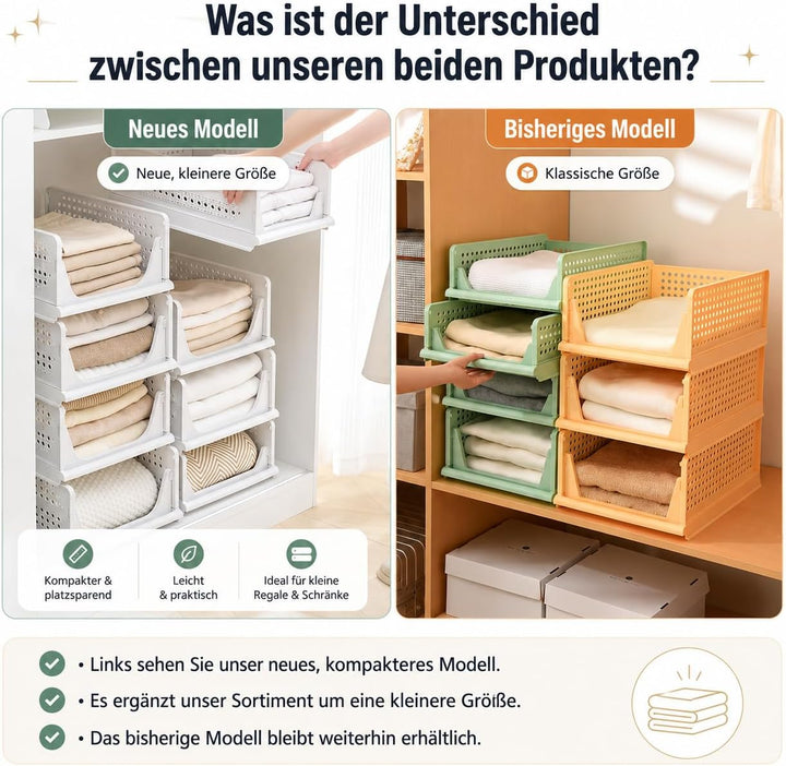 RMAN Kleiderschrank Organizer 3er Set Stapelbare Aufbewahrungsboxen Kunststoff Faltbares Schubladen