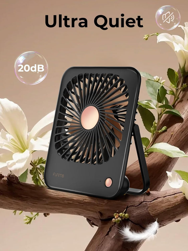 Funme Tischventilator Batterie 3000mAh für Frauen mit [Geschenkset] 180°/ 3 Geschwindigkeiten/Tragba
