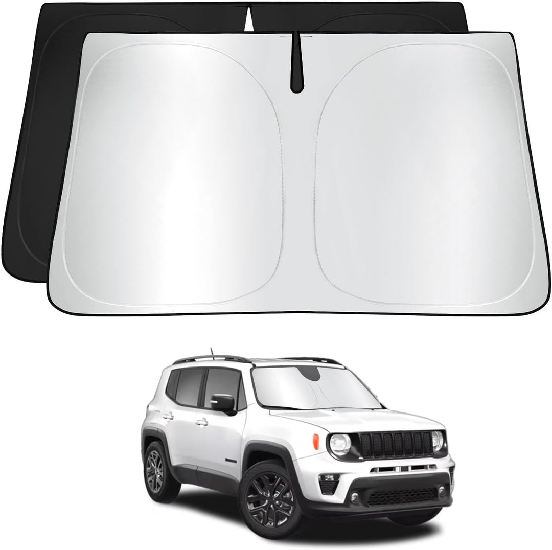 YEE PIN Sonnenschirm Auto kompatibel mit Jeep Renegade 2015-2022，Faltbare Auto Sonnenschutz Renegade