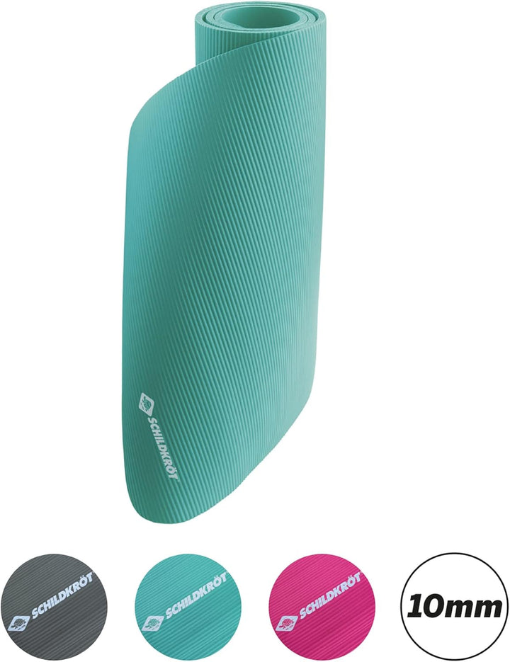 Schildkröt Fitnessmatte, 10 mm, rutschfeste Gymnastikmatte, mit Tragegurt, 183 x 61 x 1,0cm Mint, 96