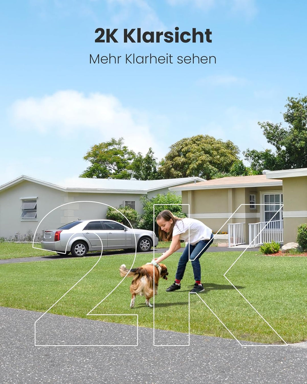 2PCS 2K Überwachungskamera Aussen Akku, WLAN Kabellose Überwachungskamera Aussen/Innen mit Farbige N