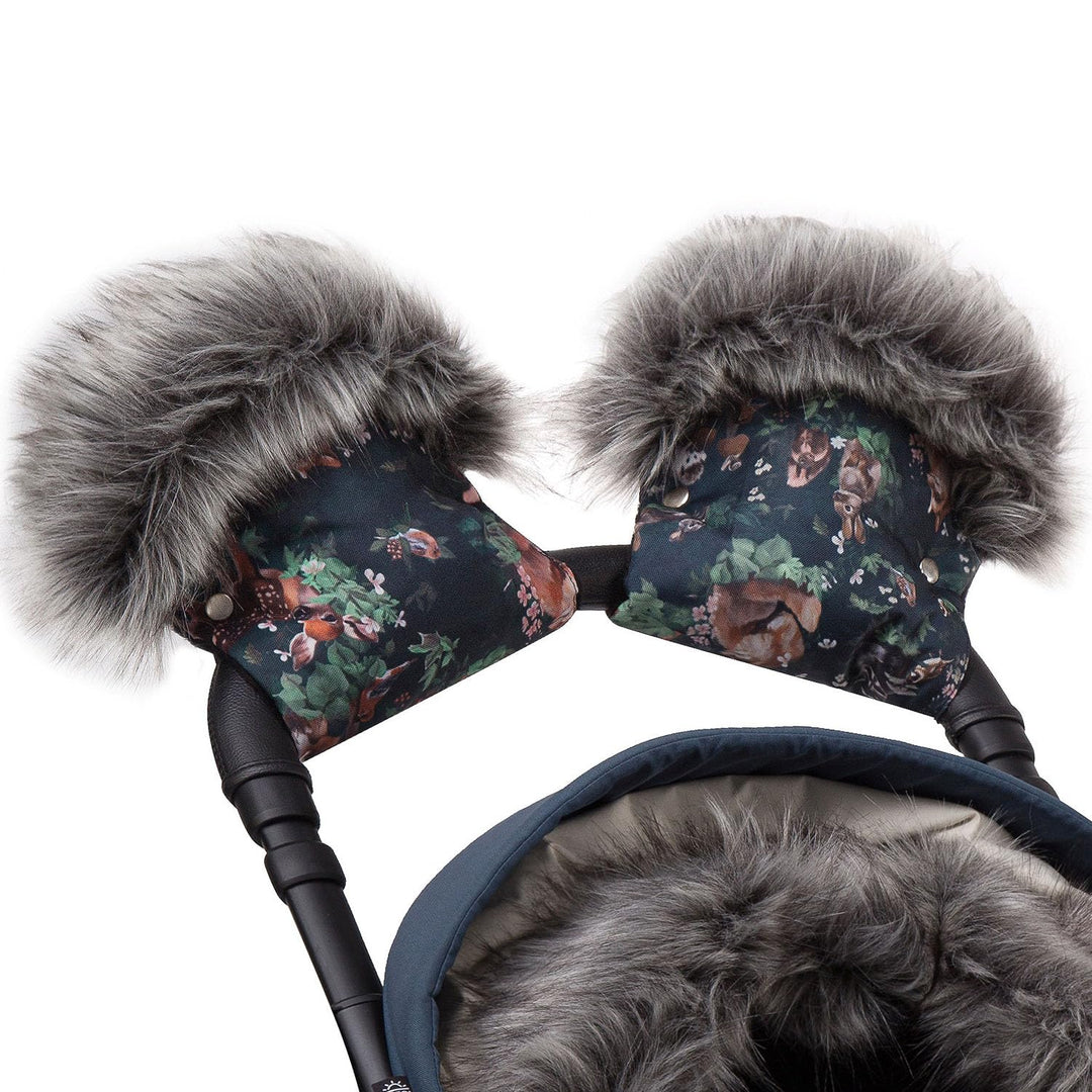 BabyFusssack Minky WinterFusssack und Handmuff SET für Kinderwagen Masse 85 cm für Buggy Mit Fell Ka