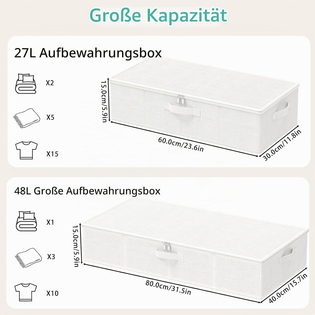Unterbett Aufbewahrungsbox mit Deckel, Faltbare Aufbewahrungstasche, Unterbettkommode, Transporttasc