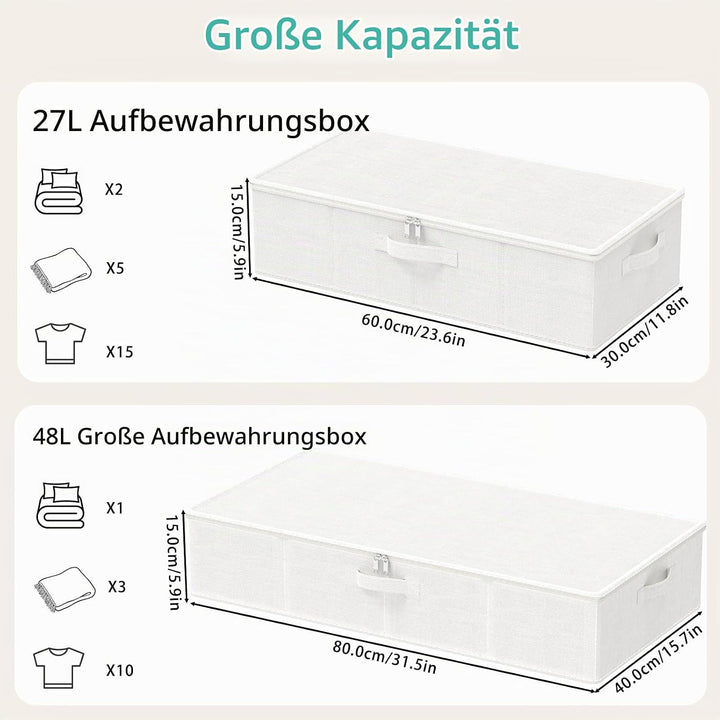 Unterbett Aufbewahrungsbox mit Deckel, Faltbare Aufbewahrungstasche, Unterbettkommode, Transporttasc