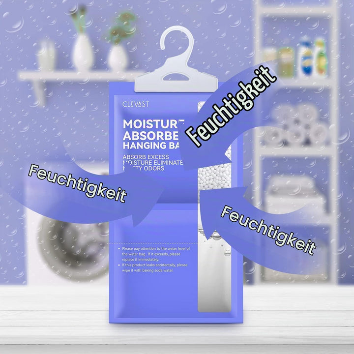 CLEVAST 5 Pack Kleiderschrank Feuchtigkeitsabsorber, Hanging Luftentfeuchter, Feuchtigkeitsentferner