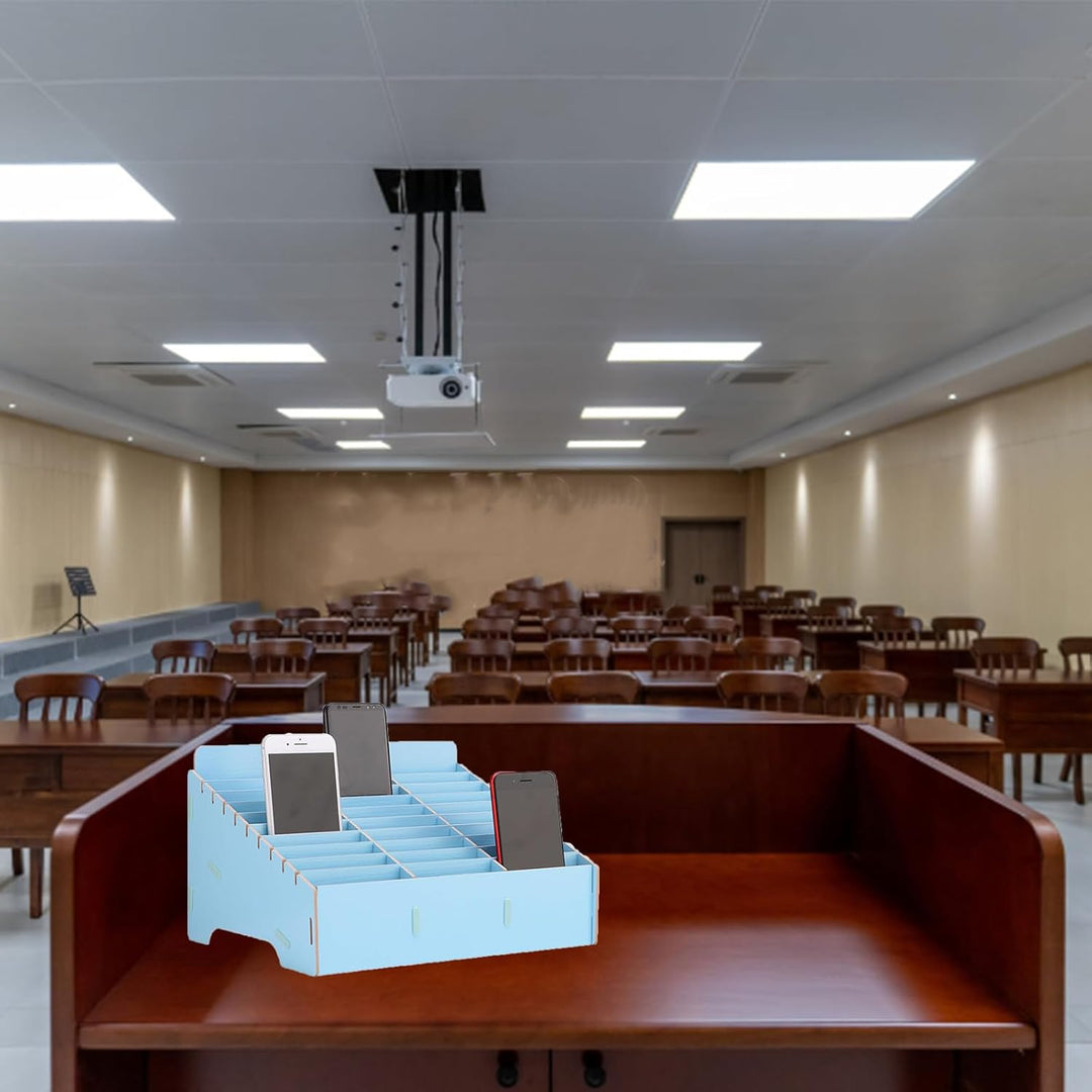 30 Gitter Handygarage Schule, Handy Hotel Aufbewahrungsbox Holz, Multi-Grid-Aufbewahrungsbox FüR Mob