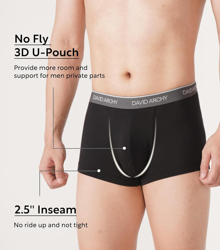 DAVID ARCHY 3/4/7er Pack Herren Boxershorts,Bambus Viskose Men Retroshorts Boxer Unterwäsche,Atmungs