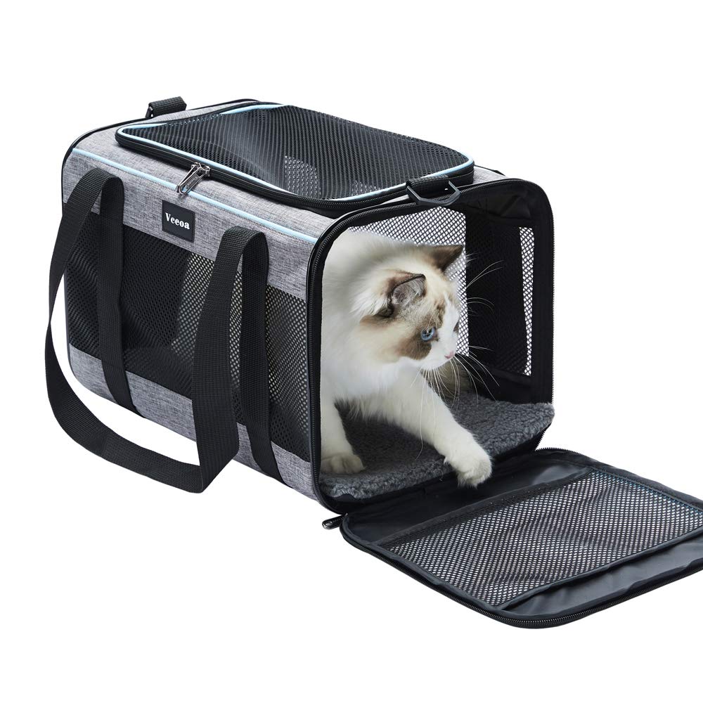 Vceoa 48,3 x 30,5 x 30,5 cm Katze, Hundetrage für Haustiere bis zu 10 kg, weiche Katzentasche, Tier-