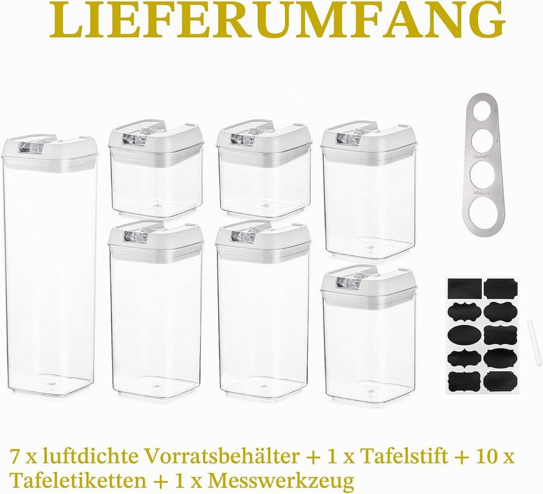 Vorratsdosen Aufbewahrungsbox Küche Vorratsbehälter Aufbewahrung: 7 Stück Luftdichte Pasta Behälter