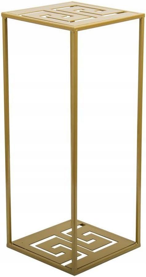 HowHomely Blumenständer Metall 60 x 24 cm - Blumenhocker mit Geometrischem Design - Gold Pflanzenstä