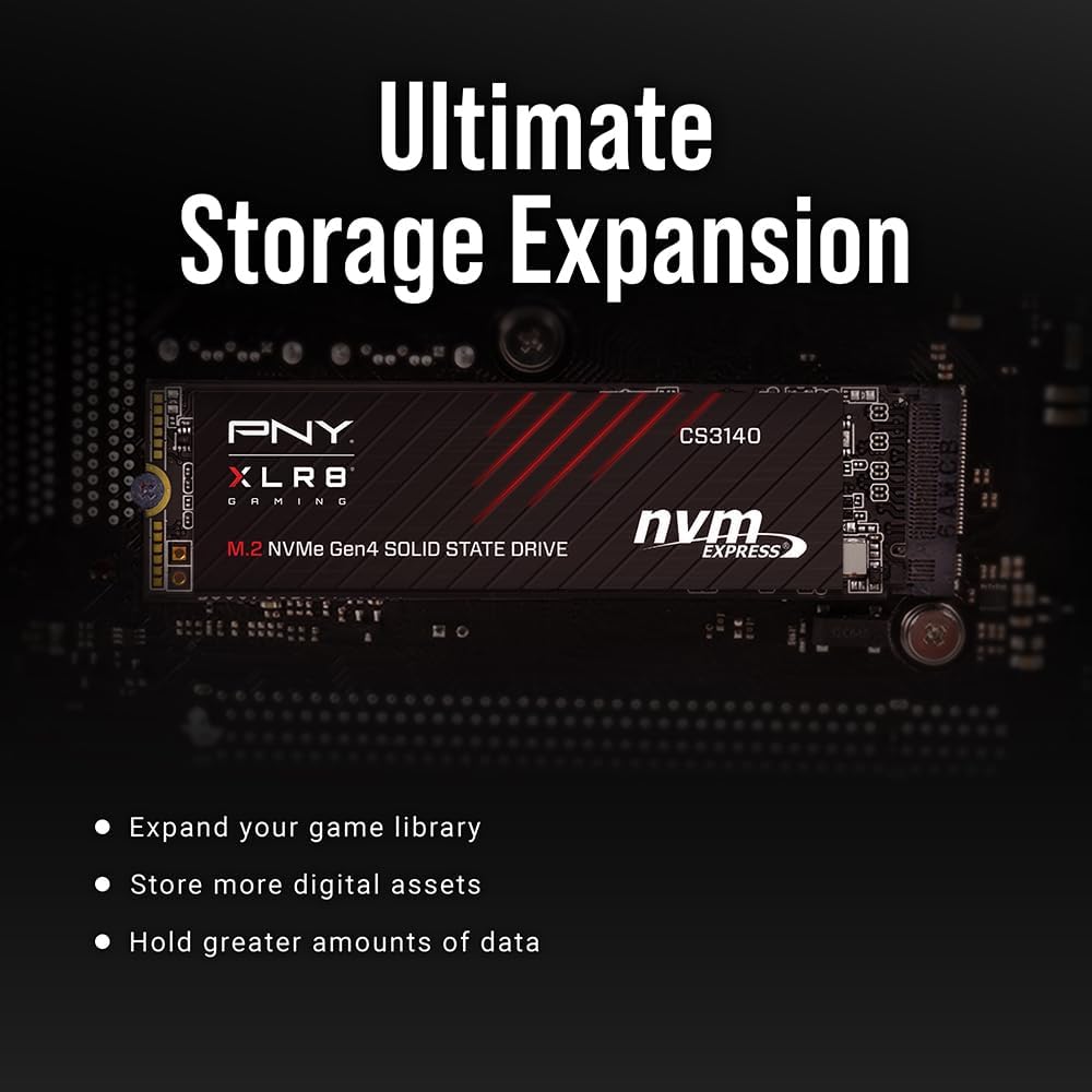 PNY XLR8 CS3140 4TB M.2 NVMe Gen4 x4 interne Solid State Drive (SSD) - M280CS3140-4TB-RB SSD 4TB, SS